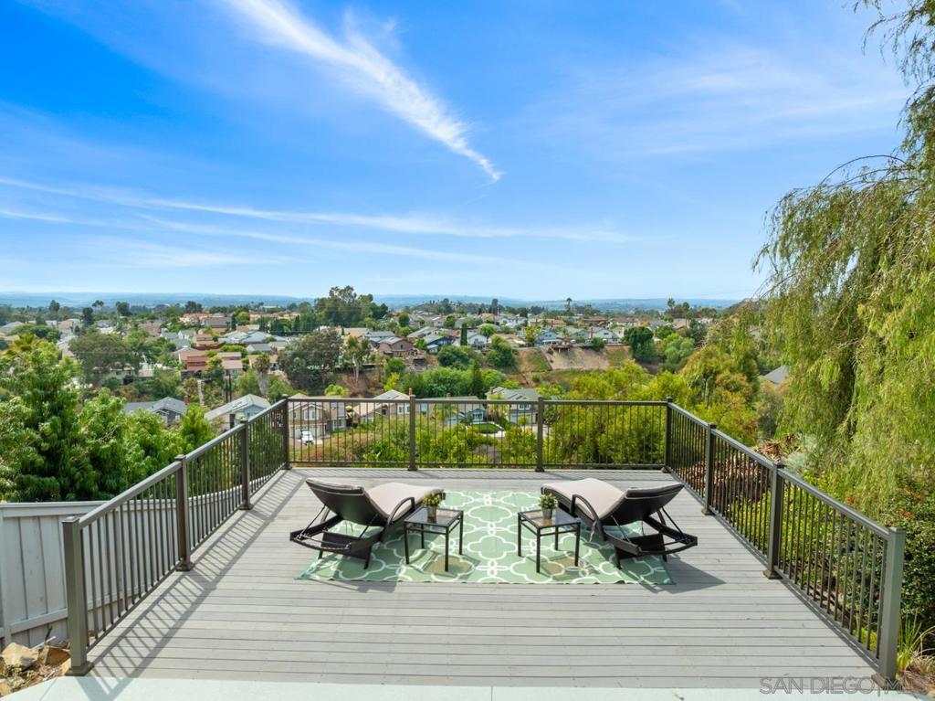 Quinton Road's open deck overlooking the neighborhood toward the coast